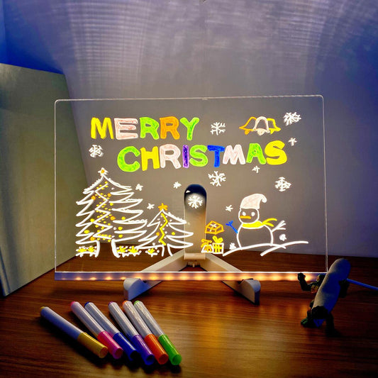 LED Light-Up Writing Board 20Γ30 cm Acrylic Message Pad with Stand Colorful